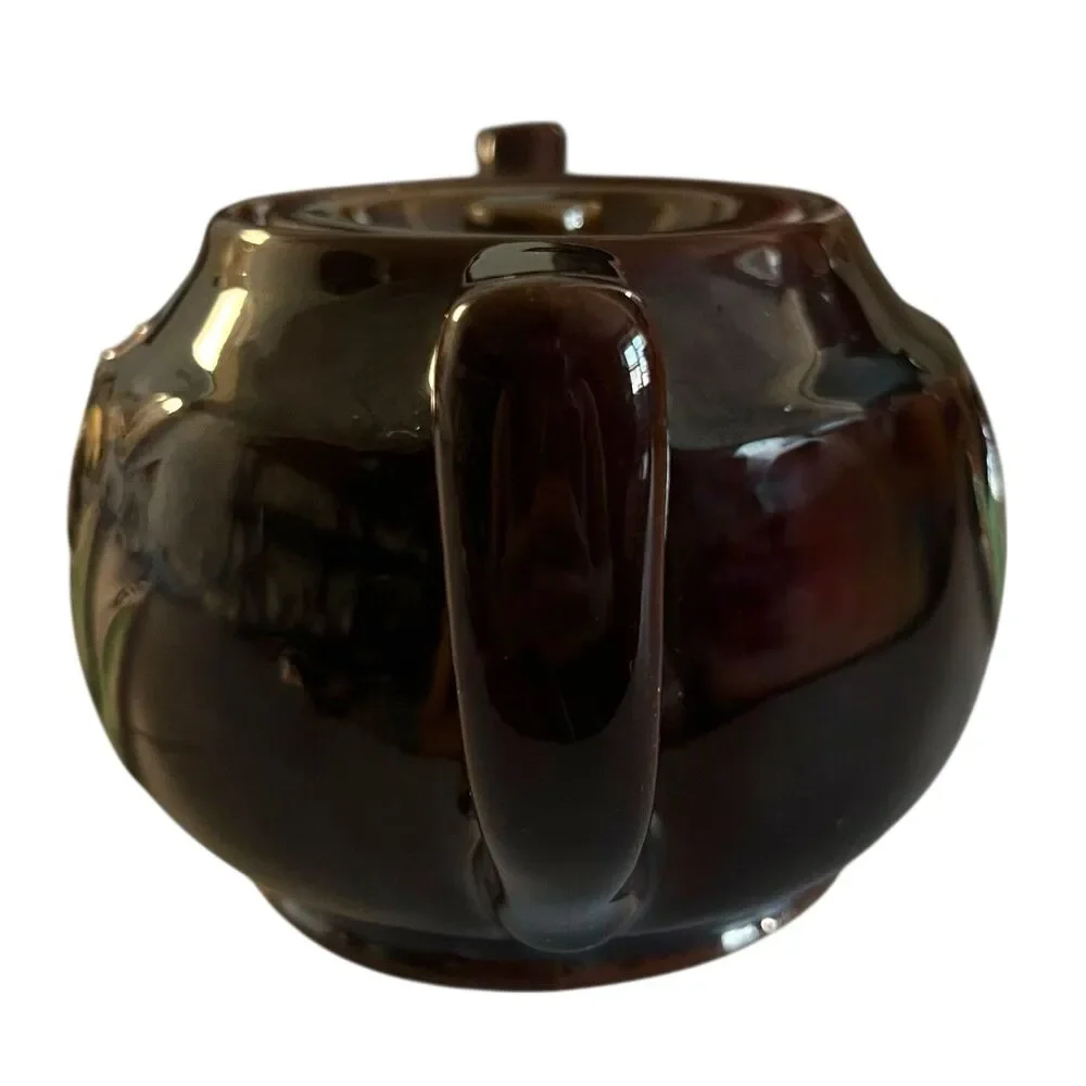 Vintage Hadson Dark Brown‎ Hand-painted Teapot Made In Occupied Japan